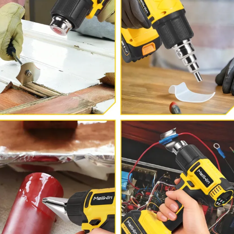 Décapeur thermique jaune ergonomique- double batteries offertes