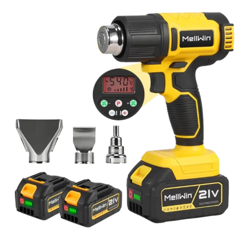 Décapeur thermique jaune ergonomique- double batteries offertes